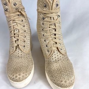 UO Tan Lace  Boots